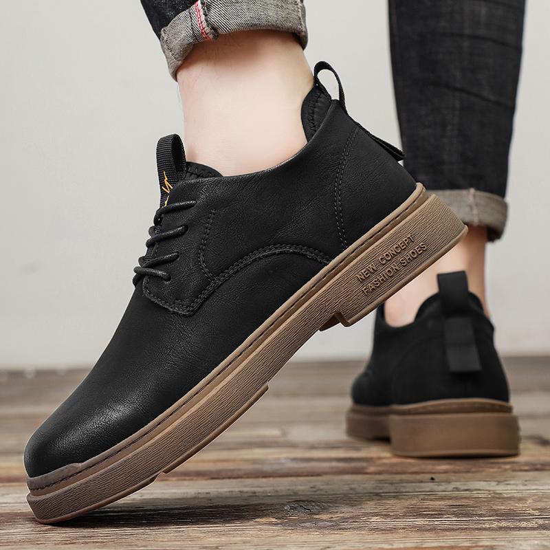 Fashion New Trendy Casual Leather Shoes Classic Men Lace Up Oxford Shoe Outdoor Jogging Shoes Office Male Formal Dress Footwear Sneakers