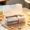 Pencil Organizer Large Capacity Transparent Plastic Pencil Boxes Portable Tension Mount Storage Organizer for  Pastels Crayons
