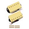FLEOR Alnico5 Guitar Humbucker Neck and Bridge Pickup Golden Fit LP Style Pickups, 4-Wire Set,