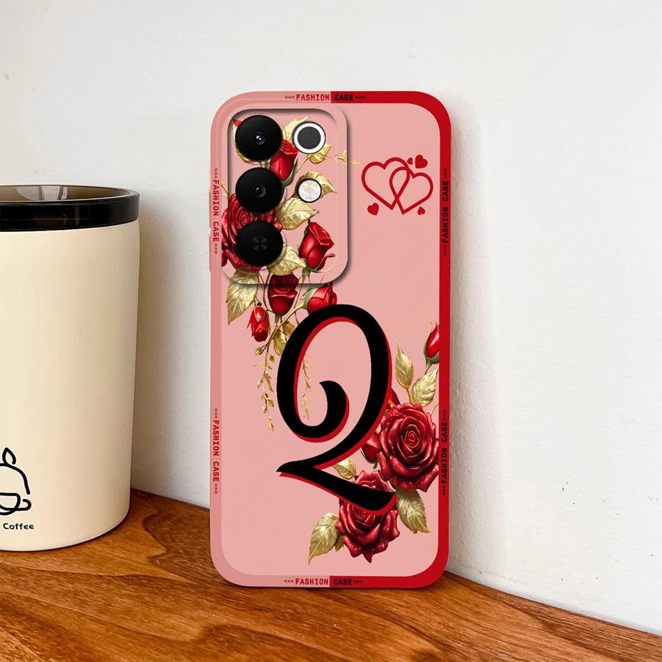 For Realme C85 Pro Phone Cover Flowers Name Letters Soft Liquid Silicone Full Protection Case For Realme C 85 Shockproof Housing
