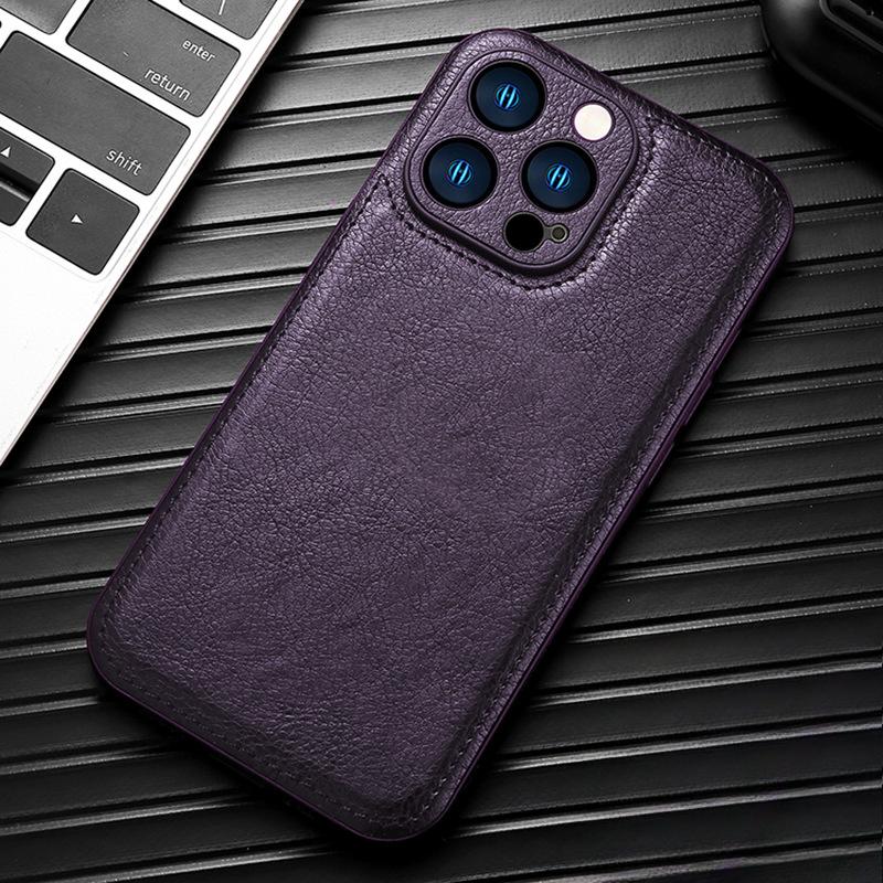 Suitable for Apple 15promax Phone Case Leather IPhone13 Full Cover 14/11 Missing Label 12 Business Leather Case