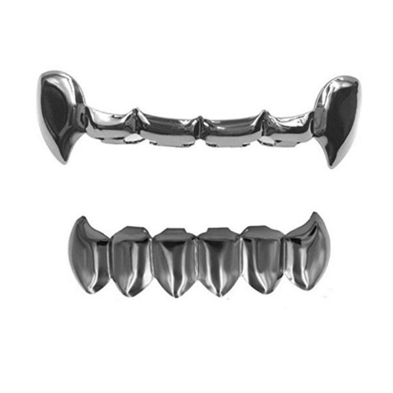 Gold Plated Vampire Fang Grillz – Hip Hop Style for Halloween