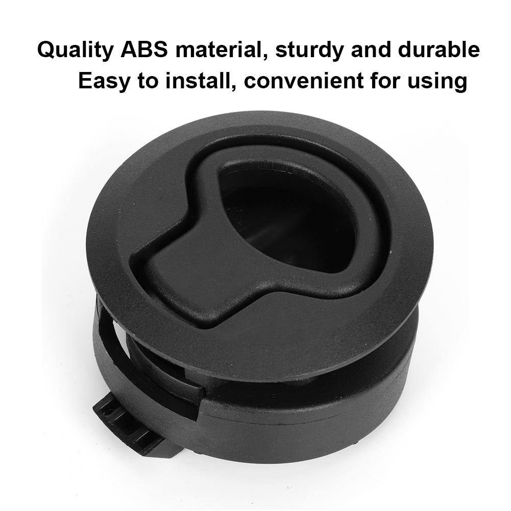 Round Black Flush Pull Slam Latch Deck Hatch Handle Lock for Marine Boat RV Drawers