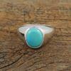 Natural Larimar Ring, 925 Sterling Silver Ring, Men's Signet Ring, Boho Statement Ring, Gemstone Ring, Handmade Ring, Husband Gift Ring, Gift For Him