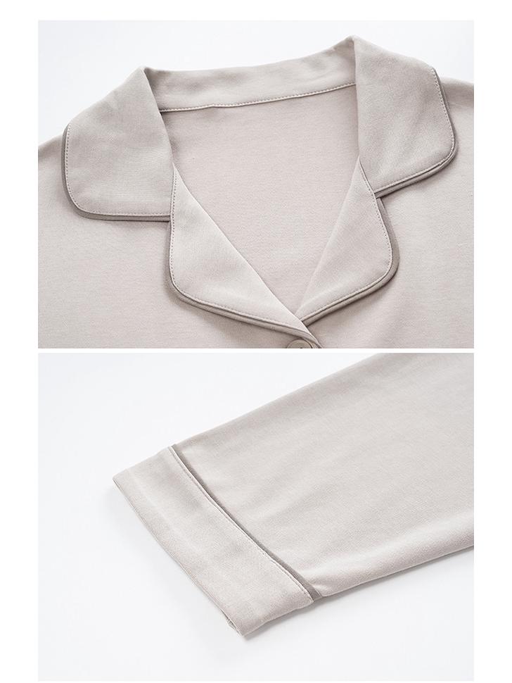 Women's Pure Cotton Long Sleeve Pajama Set - Loose Fit, Plus Size, for Autumn/Spring
