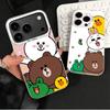 Cartoon Bear Brown Rabbit Soft Phone Case for iPhone 15 16 17 Pro Max 17Air 16E 14 Plus 13 12 Mini Shockproof Cover Back Shell