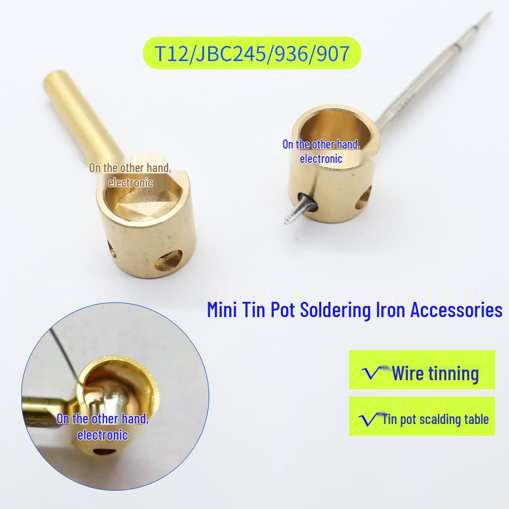 Mini Brass Pot Tin Furnace with Soldering Station & Accessories (T12/JBC245/936/907)