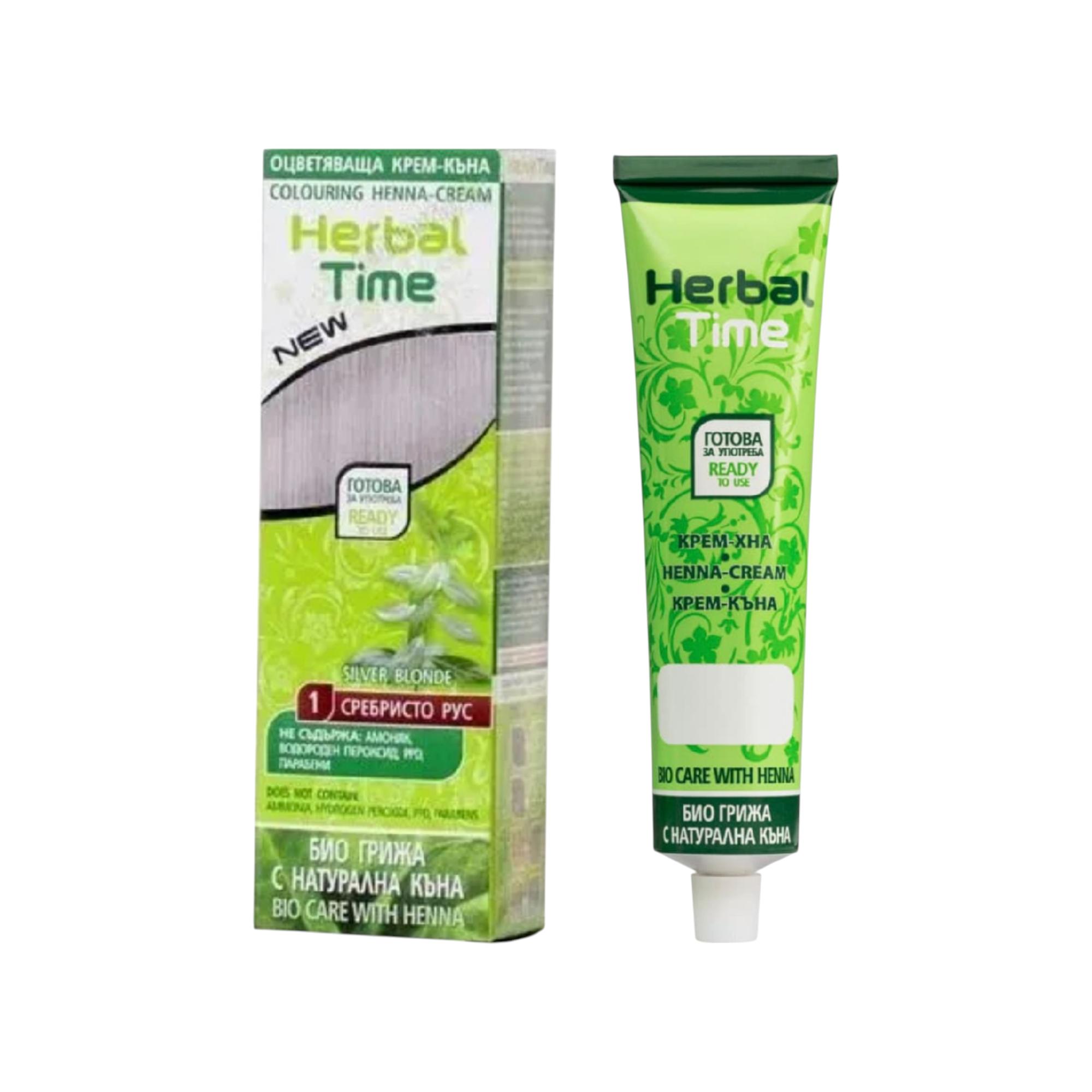 

Хна Сріблястий блонд Крем-фарба-Відтінок хни №. 1 Сріблястий Блондин Silver Blond