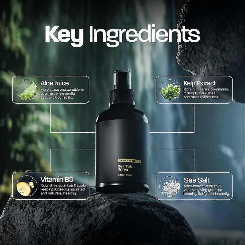 Spray cu Sare de Mare pentru Volumizarea Părului, 170ml Spray Texturizant și de Fortificare cu Vitamina B5 și Alge Marine