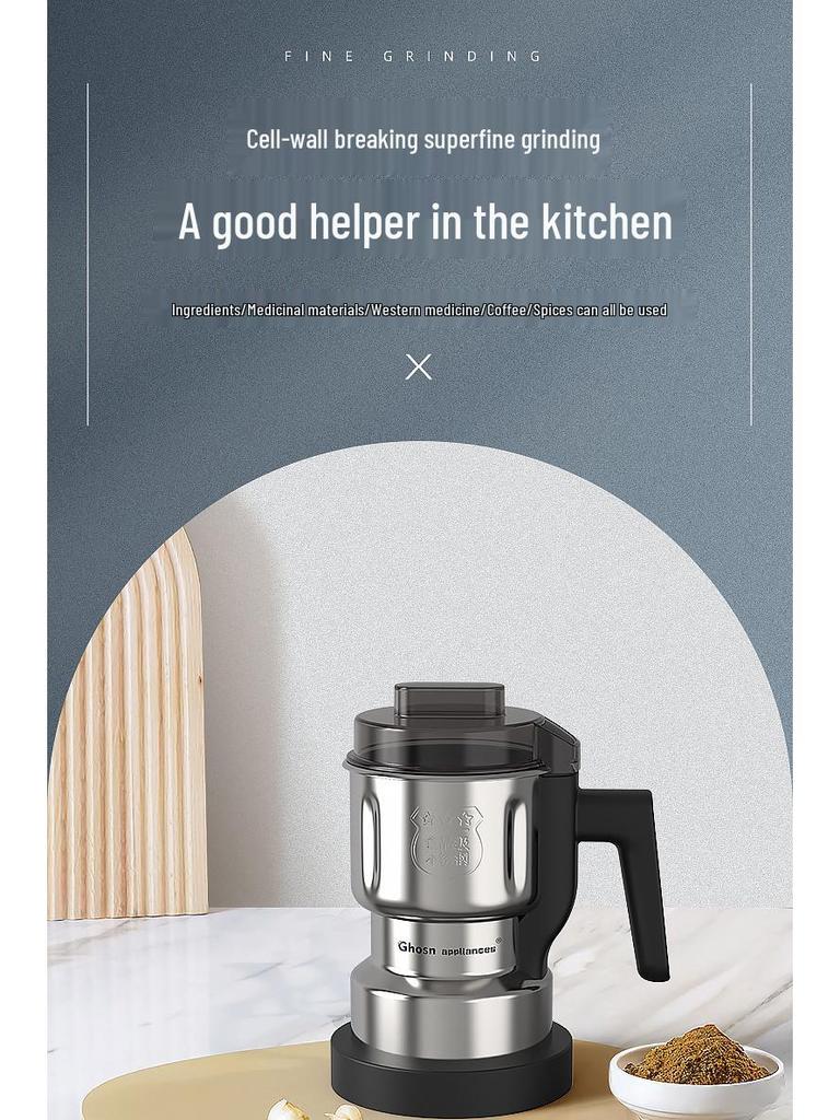 Elektrische Kaffeemühle aus Edelstahl 110V/220V: Multifunktionaler Haushaltszerstäuber zum Pulverisieren