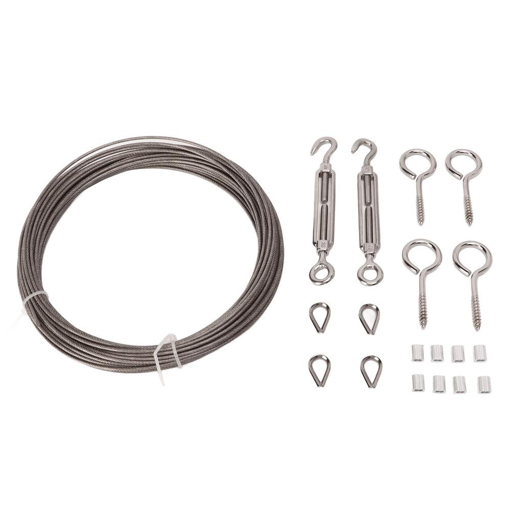 Kit de Suspensão de Luzes de Cordão Aço Inoxidável Revestimento de PVC Esticador Kit Tensor de Cabo de Aço para Pendurar