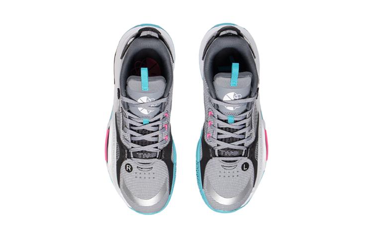 Li Ning All City 10 Youth Edition TNS Team No Sleep Abrasion Resistant Low top Children's Basketball Shoes Stone Gray ABPS009-2