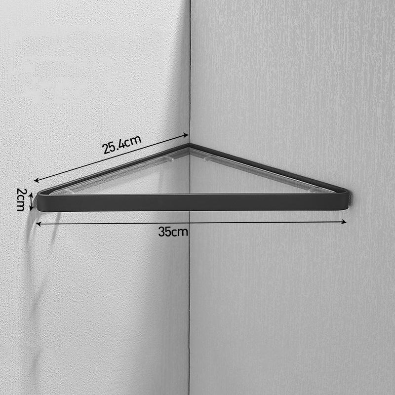 Nickel/Black Bathroom Corner Rack 304 Stainless Steel Shower Room Glass Shelf Wall-mounted Bath Storage Rack Triangle Rack
