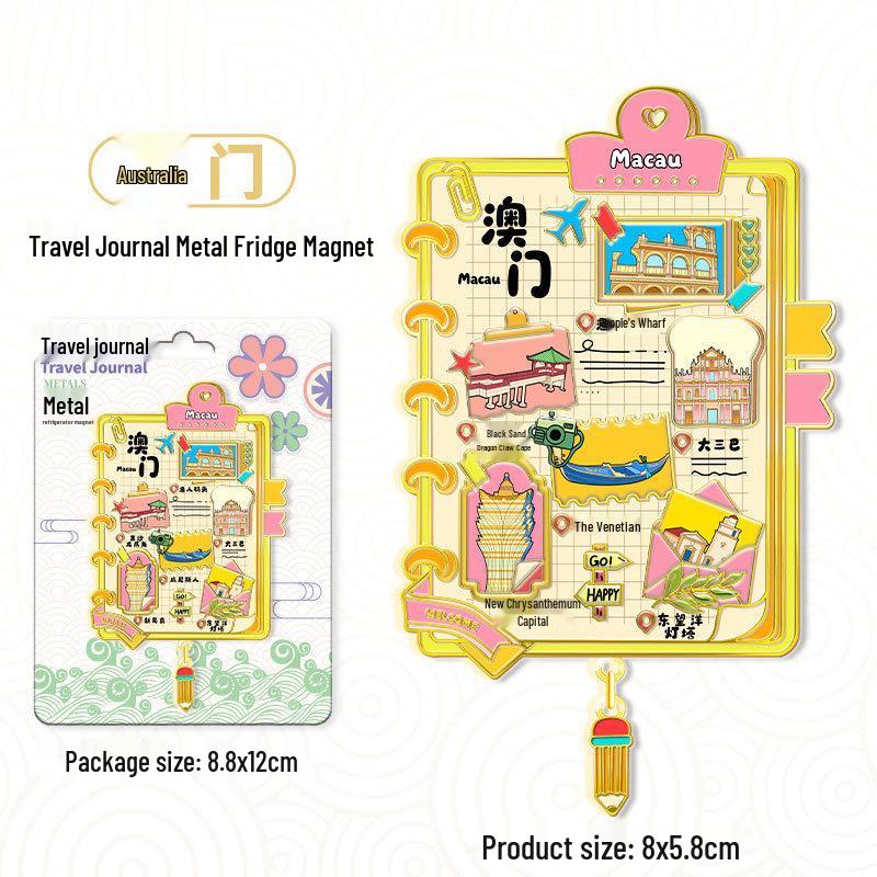 

Chinese Attractions Cartoon Travel Journal Magnet - Cultural & Creative Souvenir