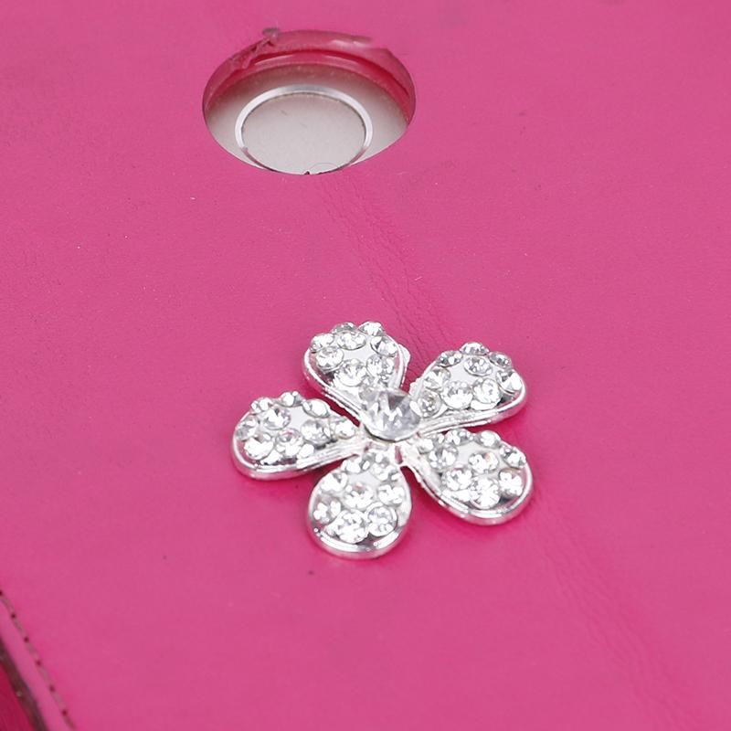 Engood 100Pcs Cherry Flower Rhinestone Buttons Sewing Trim & Embellishments Craft Button DIY Hair Accessories Wedding Decoration