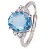 Natural Topaz Citrine Amethyst Ring S925 Sterling Silver Color Treasure Index Finger Ring Jewelry
