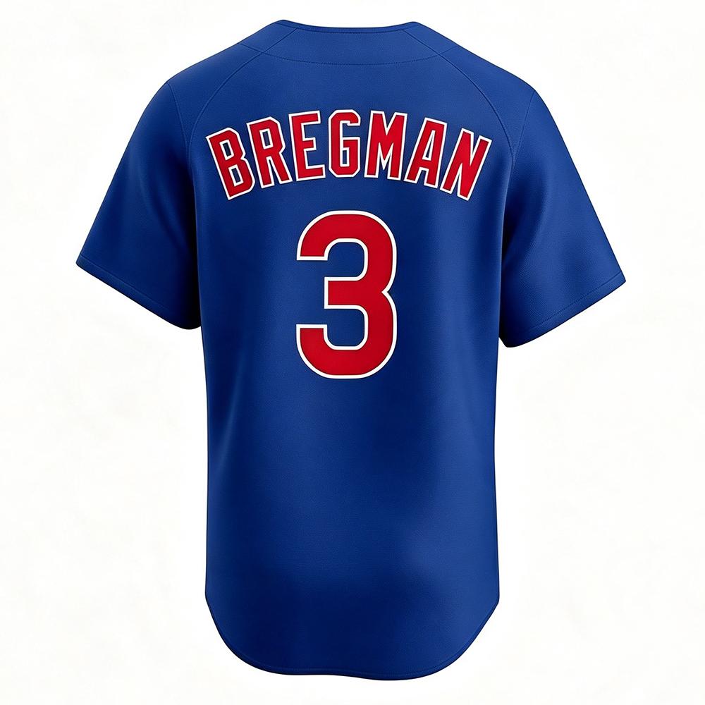 Bregman #3 Cubs Team 3D AOP BaseEball Jersey Navy 1R481 Outdoor Sport Training Shirt Breathable Jersey Fashion Short Sleeve