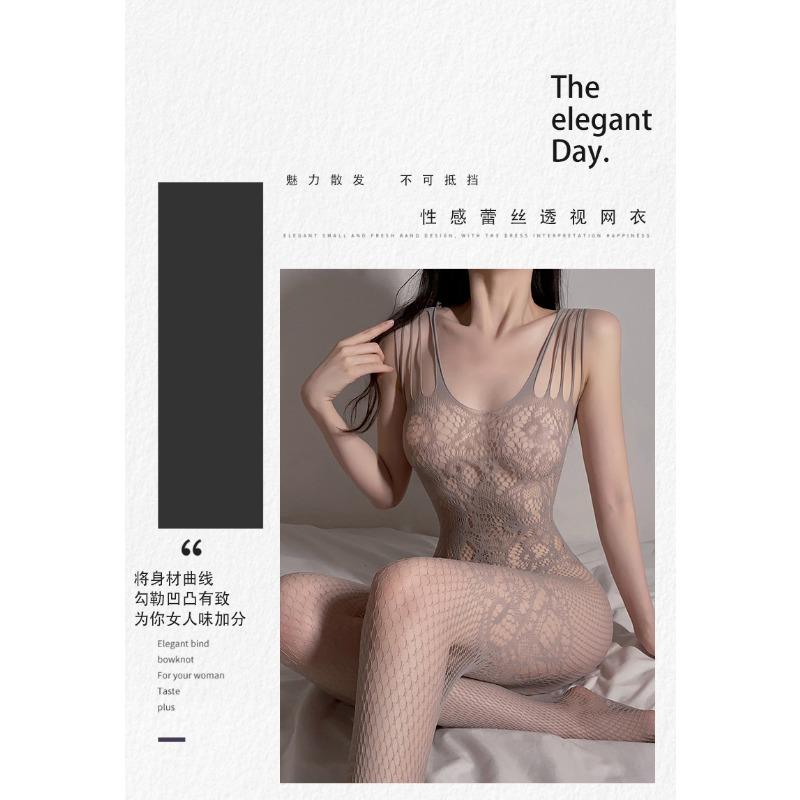 Sexy Hollow Out Mesh Open Crotch Bodystocking Intimate Lingerie For Women