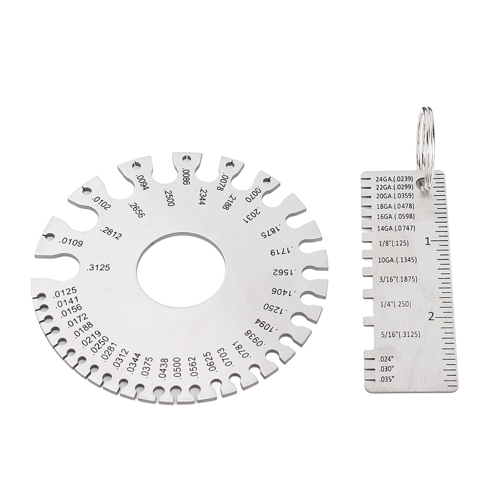 

2PCS Metal Sheet Gauges Stainless Steel Portable Metal Sheets Welding Thickness Gauges with Storage
