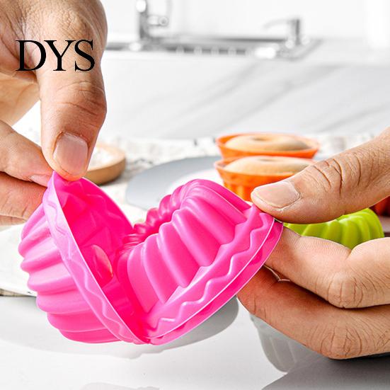 Muffin Mold 12Pcs/Set Cake Non-stick Food Grade Easy Release DIY Mould Reusable Bakeware Jelly Doughnut Silicone Kitchen Supplies