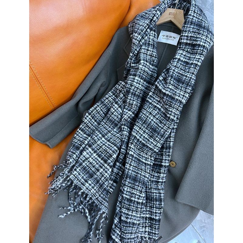 European American Plaid Faux Cashmere Scarf Couple Thick Warm Winter Scarf