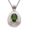 Natural Amethyst Pendant Necklace Women'S S925 Sterling Silver Brushed With Tanzanian Diopside Topa Garnet Colored Treasure