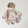 Baby Autumn Loungewear Onesie with Cute Cartoon Print, Long-Sleeve Romper for Boys and Girls