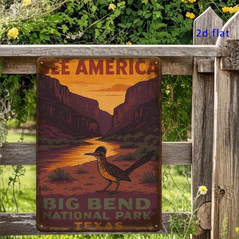 

Metal Poster Texas Desert Vintage Sign Grand Canyon Wall Art