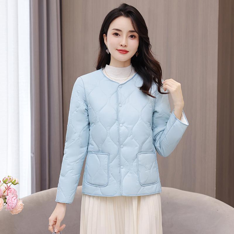 Women's Slim Fit Velvet Lined Cotton Jacket - Warm, Lightweight Inner Layer for Autumn and Winter