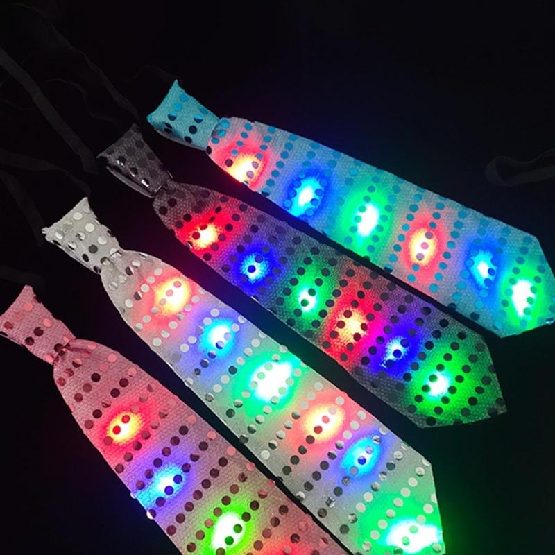 5pcs Glowing Neck Tie Luminous Children Atmosphere Props Accessory for Children Kid Girl Boys Birthday Present