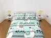 Lama-Print Bettbezug-Set, Kinderbettwäschebezug, Bohème Schlafzimmer-Set, Schöner Bettbezug, Minzgrüner Deckenbezug, Tierprint Tagesdecke