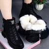 Fashion Casual Shoes Women New  Winter Warm Plus Velvet All-Match Black Ankle Boots Thick-Soled Cotton Sneakers