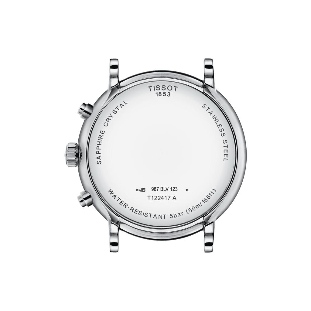 Tissot Orologio da uomo alla moda con cinturino in pelle e quadrante argentata T122.417.16.033.00