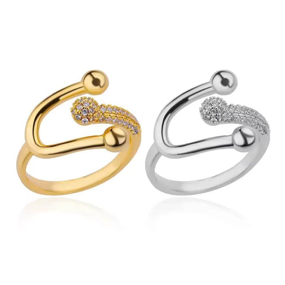 Bague en cuivre avec zircon micro-incrusté pour femmes Bijou minimaliste Cadeau Pour femmes Port quotidien