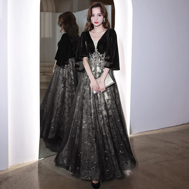 High-end evening dress women's 1011 new banquet temperament V-neck long annual meeting celebrity birthday atmospheric dress