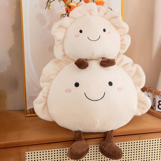 Dumpling Plush Pillow Soft Stuffed Food Toy for Sofa Bed Car Cute Cushion Cozy Backrest for Living Room Bedroom