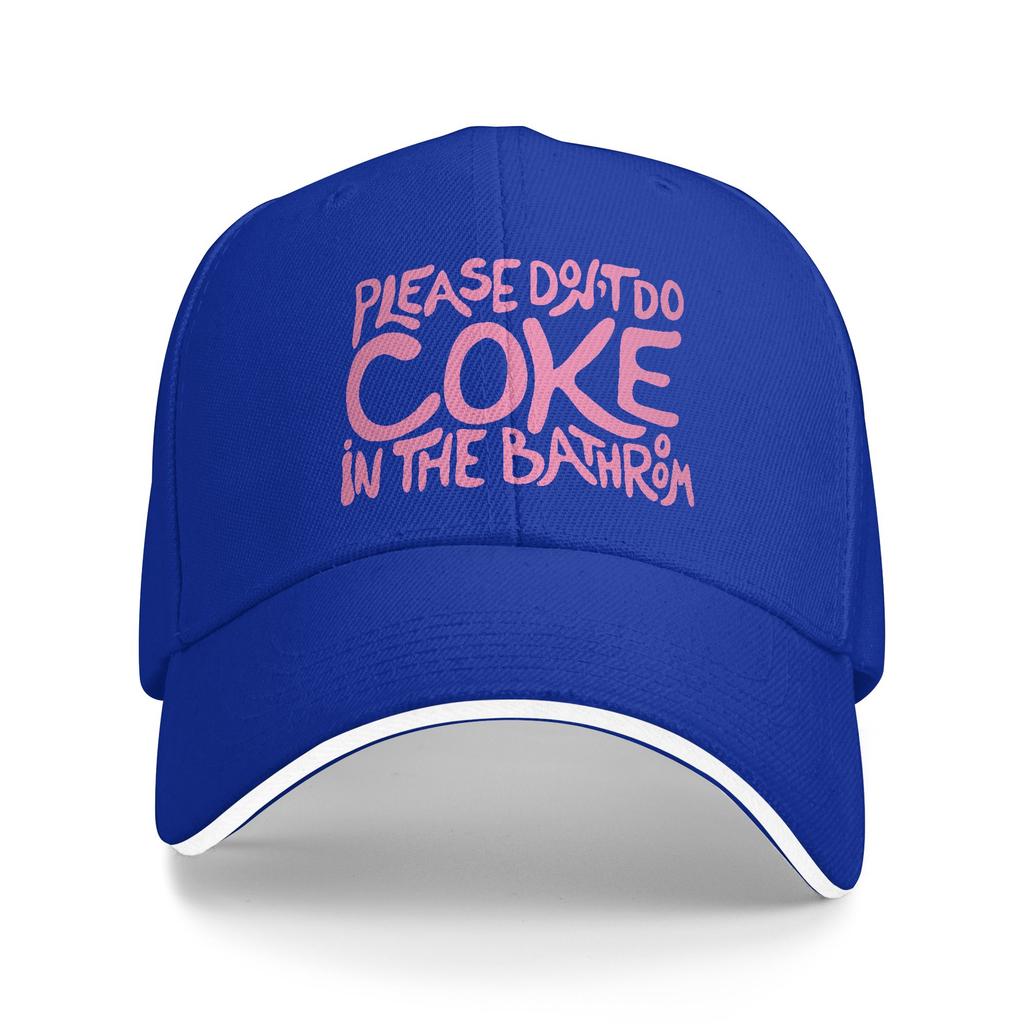 Custom Punk Please Dont Do Coke In The Bathroom Baseball Cap Adjustable Funny Ironic Quote Dad Hat Sun Protection Snapback Caps
