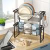 1pc Drain Rack Kitchen Dish Rack Sink Side Dishware and Tableware Storage Rack Modern Countertop Narrow Storage Rack Installation-free Rack