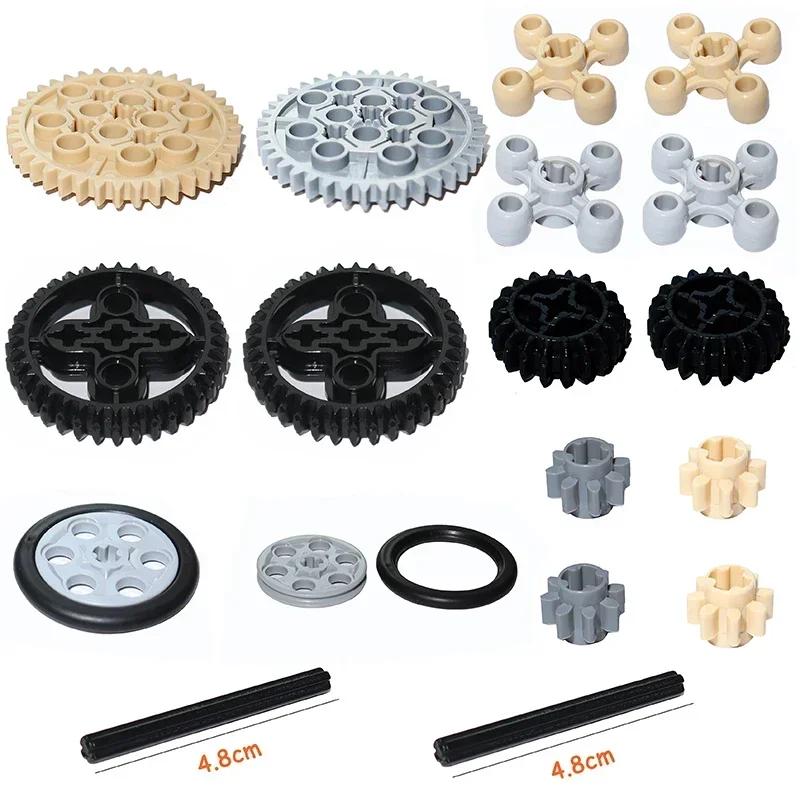 Gear Cross Axles Kit Construction Bricks MOC Blocks Technical Accessories Bulk Multiple Sizes Works With All Brands Learning Playthings