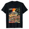 Edo Japan Scenery Sunset At Mount Fuji Ukiyo Cotton Tshirt Special Oversized Tshirt Graphic Tees Fitness Tops Unisex Clothing