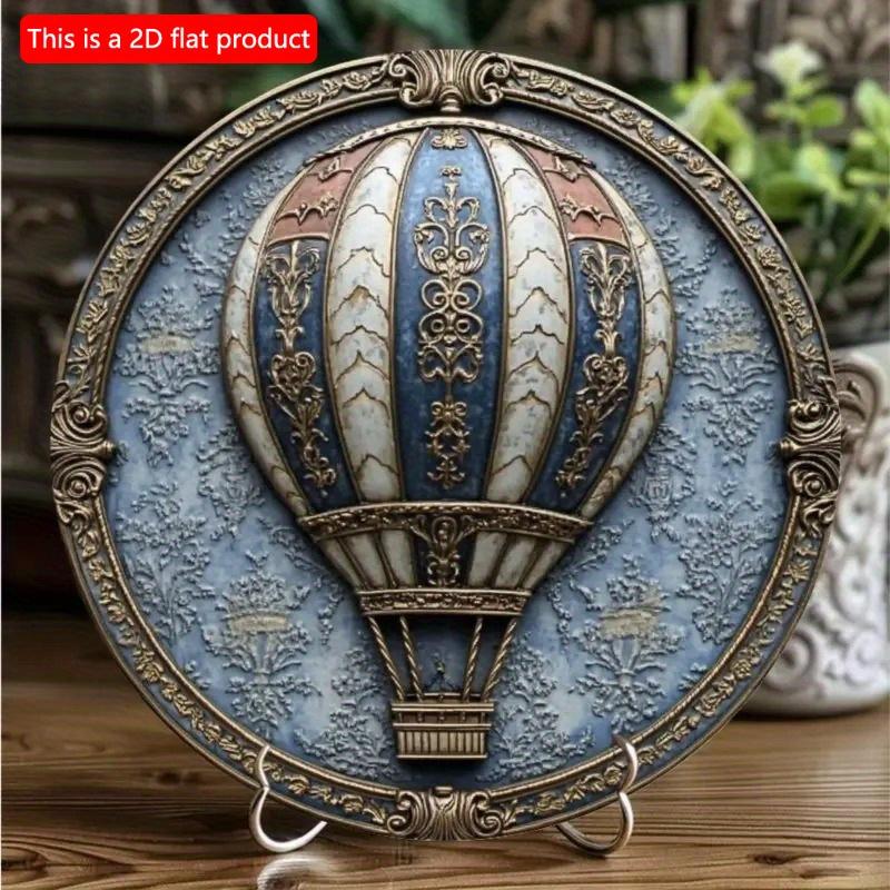 

2d Flat 20*20cm, Vintage Hot Air Balloon Wall Art, Wooden Decor for Home, Garden, Bedroom, Bar, Party, Perfect Gift for Friends & Family 20x20cm
