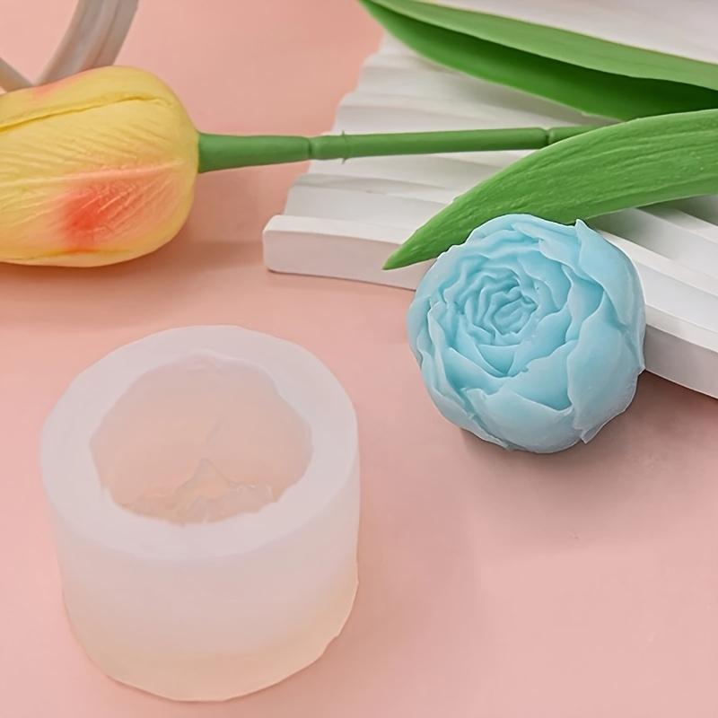 1 silikonová forma - 3D design pivoňkové růže, vhodná pro aromaterapeutické svíčky, difuzérové kameny a výrobu ručně vyráběného mýdla
