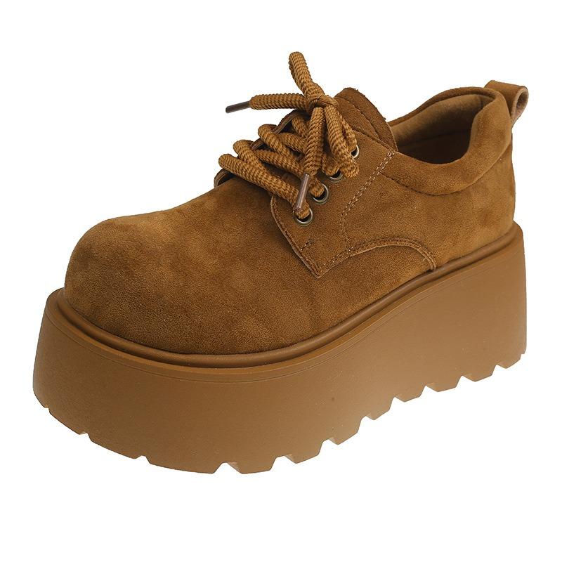 Spring New Thick-soled Lace-up Versatile Fashion Non-slip Small Casual Shoes Low-top Shoes Women's Shoes