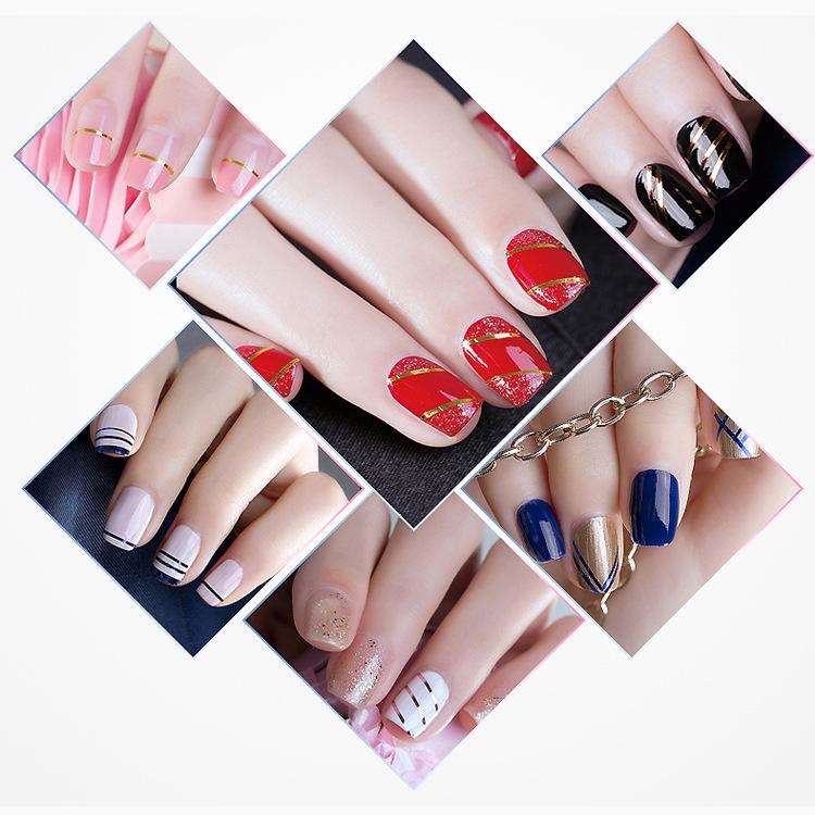 Gold & Silber Laserfaden 1mm Nail Art Sticker - Metalldraht Seiden Nageldekorationswerkzeuge