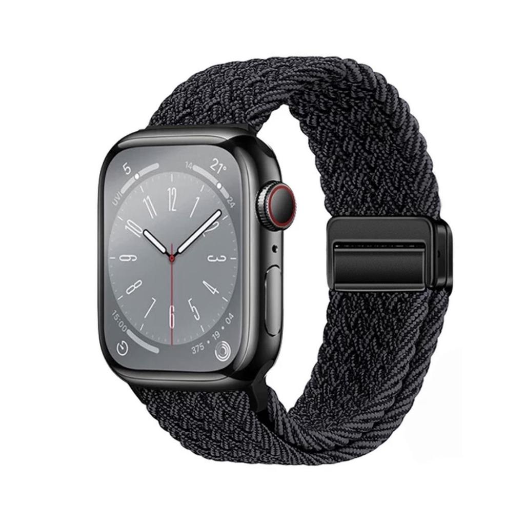 Magnetic Buckle Nylon Watch Strap for Apple Watch Series 5-10 Smartwatches