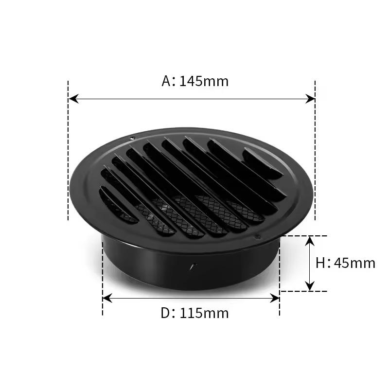 70-300Mm Round Stainless Steel Air Vent Grille Insect Protection Home Exterior Wall Ducting Ventilation Tools Exhaust Hoods