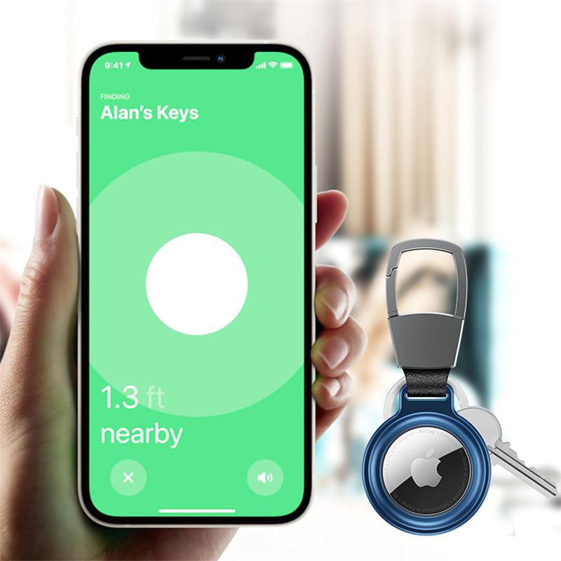 For AirTag Metal Case Protecto With keychain Metal Magnetic Shockproof Anti Scratch Fall Protect Shell Cover