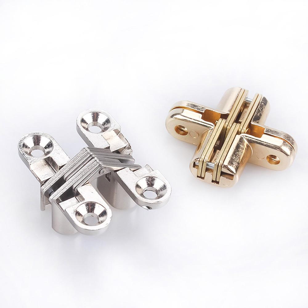Oncealed Furniture For Cabinet Cupboard Wooden Box Hardware Cross Hinge Hardware Tool Door Hinge