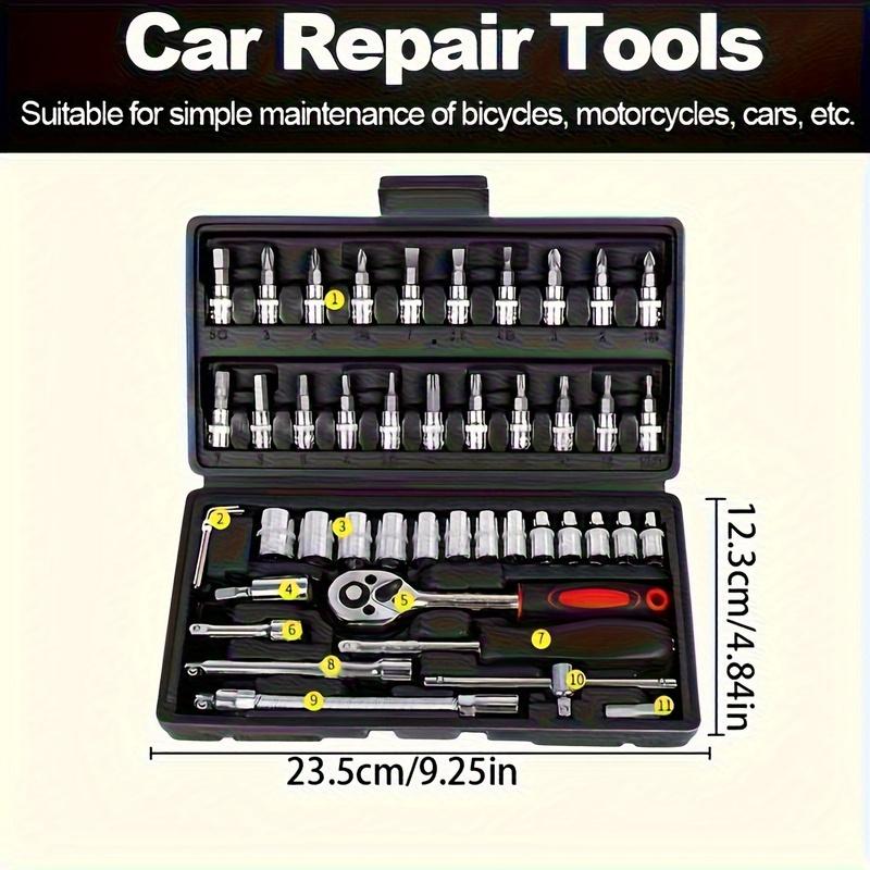 Professional Car & Motorcycle Repair Tool Kit-150-Piece Multi-Purpose Set with Ratchet Sockets, Allen Wrenches&Storage Box, Ideal for DIY Mechanics