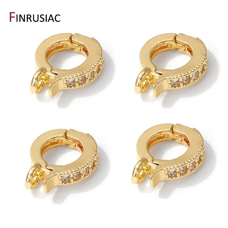 14/18K Gold Plated Brass Pendant Bail Clasps,Inlaid Zircon Pendant Bail Connector For DIY Bracelet Necklace Making Accessories